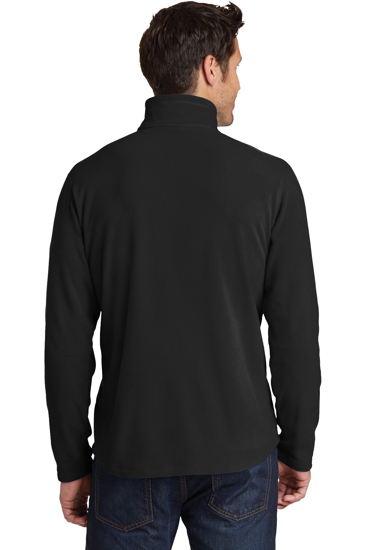 Eddie Bauer 1/2-Zip Custom Microfleece Jackets, Black [Olive Crest]