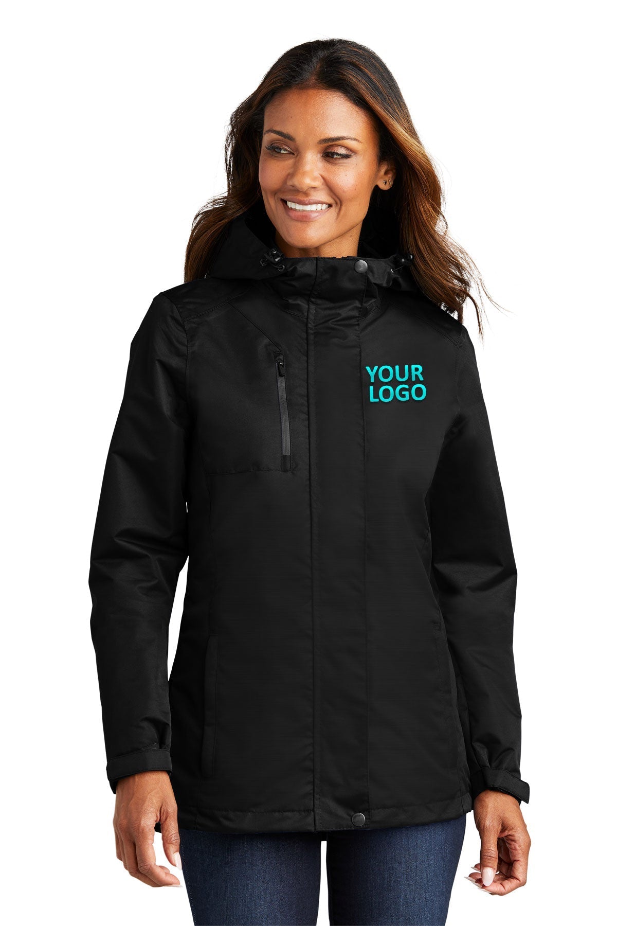 Port Authority Ladies All-Conditions Branded Jackets, Black [Milford Mining Company Utah]