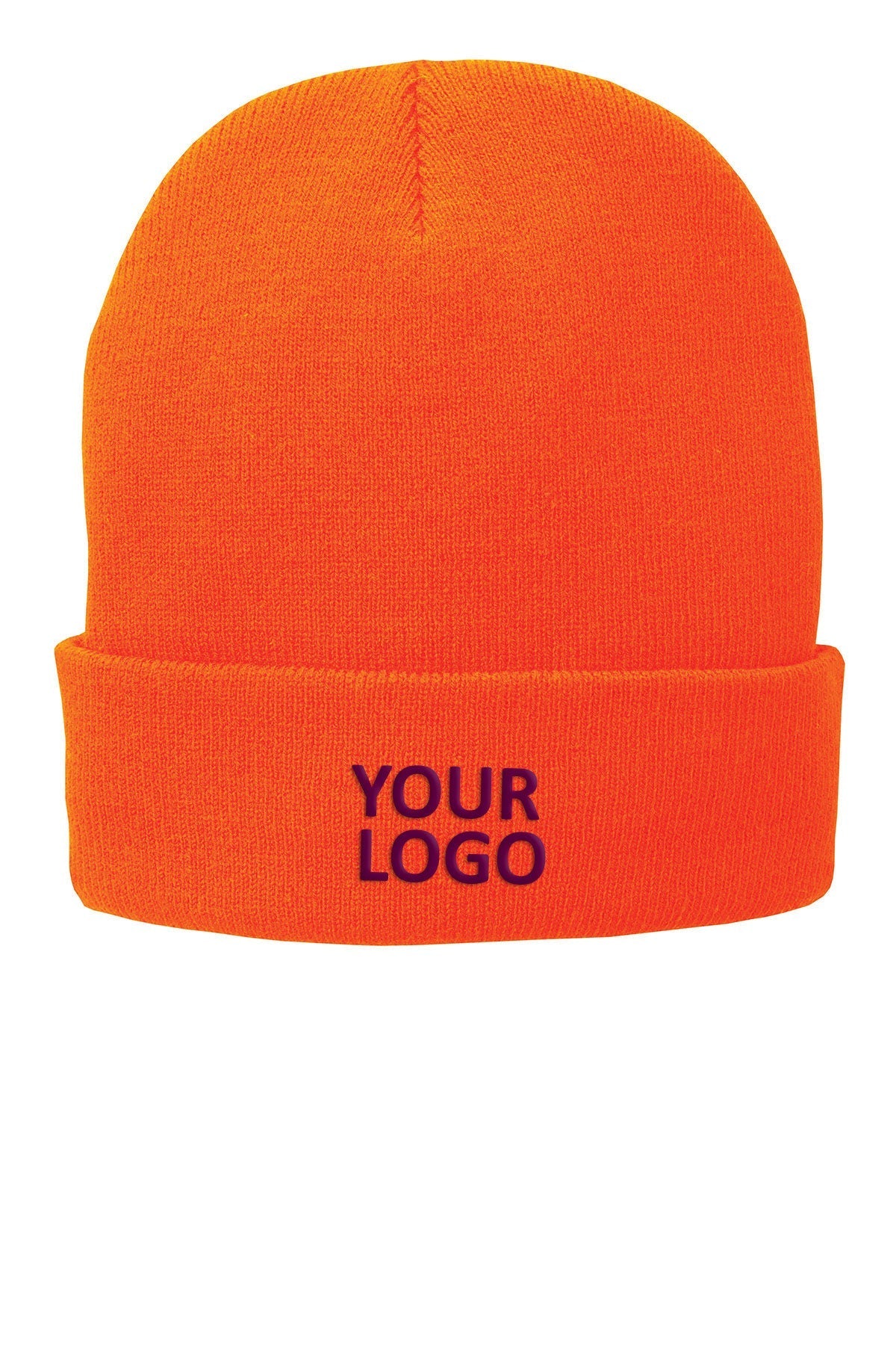 Port & Company Fleece Lined Branded Knit Caps, Orange [Northern Lights Locating & Inspection]