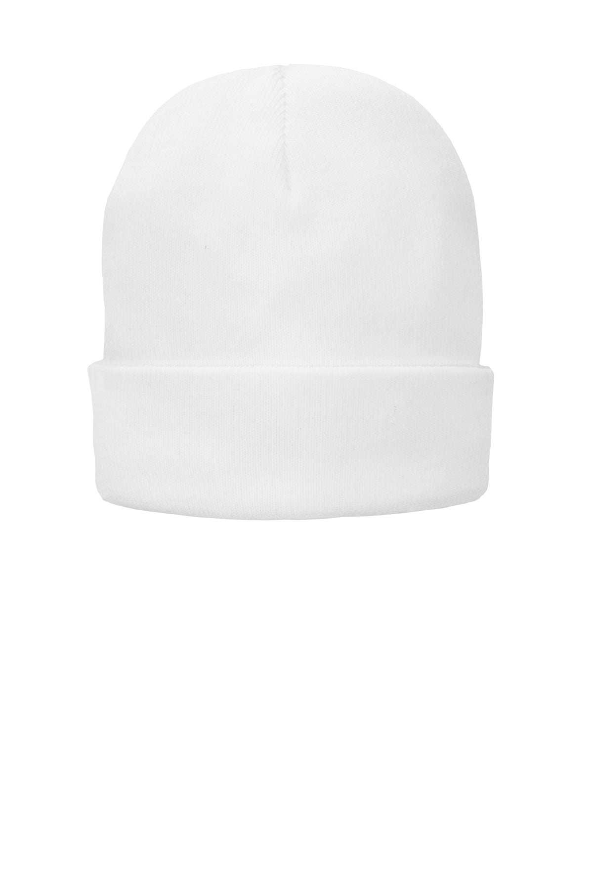 Port & Company Fleece Lined Customized Knit Caps, White [A Plus Learning Solutions]