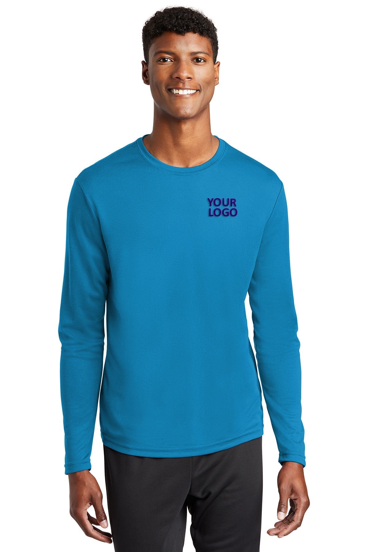 Sport-Tek PosiCharge Customized RacerMesh Long Sleeve Tee's, Pond Blue [Saffire LLC]