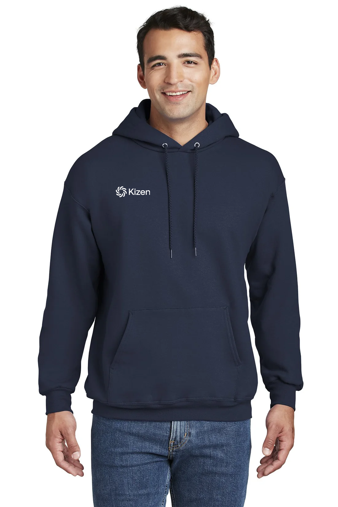 Hanes Ultimate Cotton Pullover Hooded Sweatshirt, Navy [Kizen]