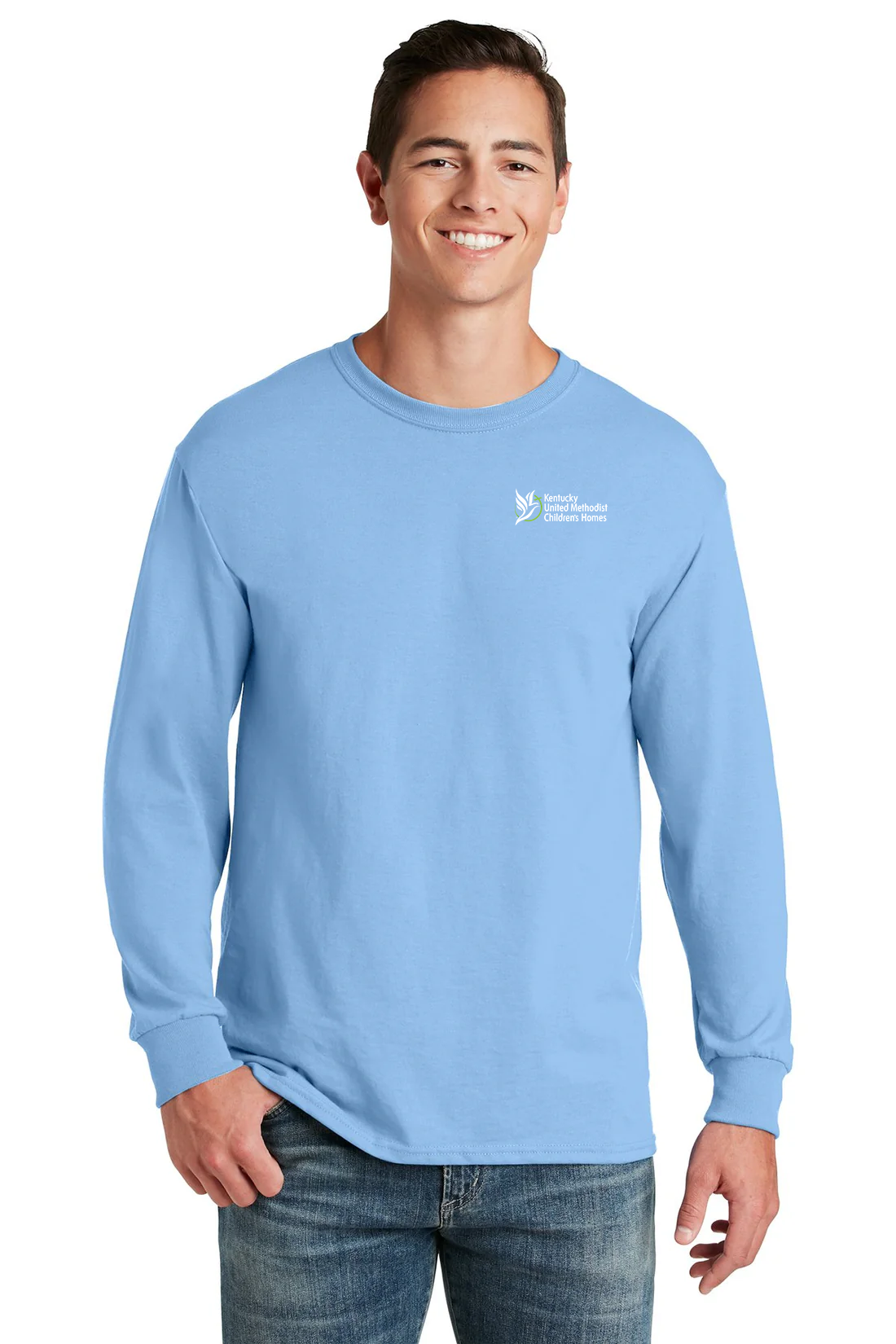Jerzees Dri-Power 50/50 Cotton/Poly Long Sleeve T-Shirt, Light Blue [Kentucky United Methodist Children's Homes]