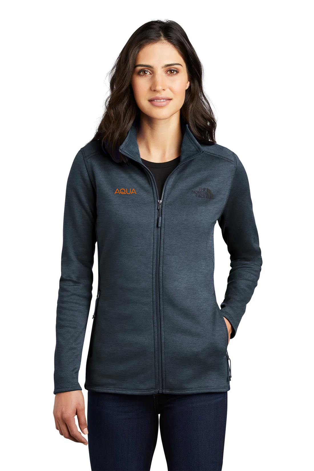 North Face Ladies Skyline Full-Zip Fleece Jacket, Urban Navy Heather [Aqua Finance]