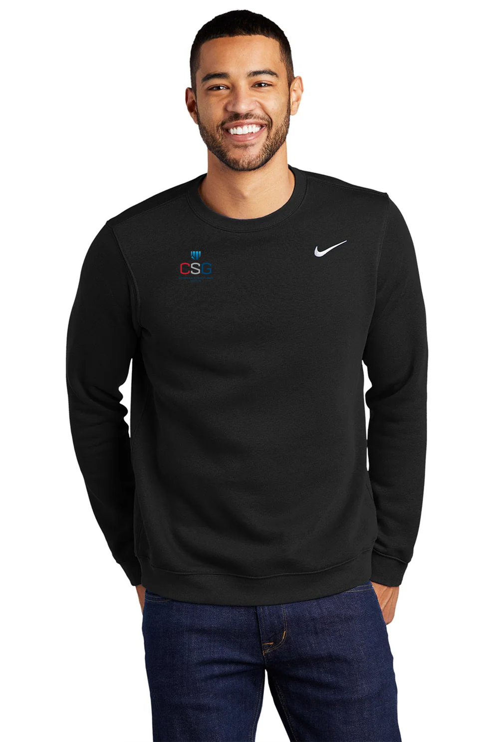 Nike Club Fleece Crew, Black [Complex Structures Group]