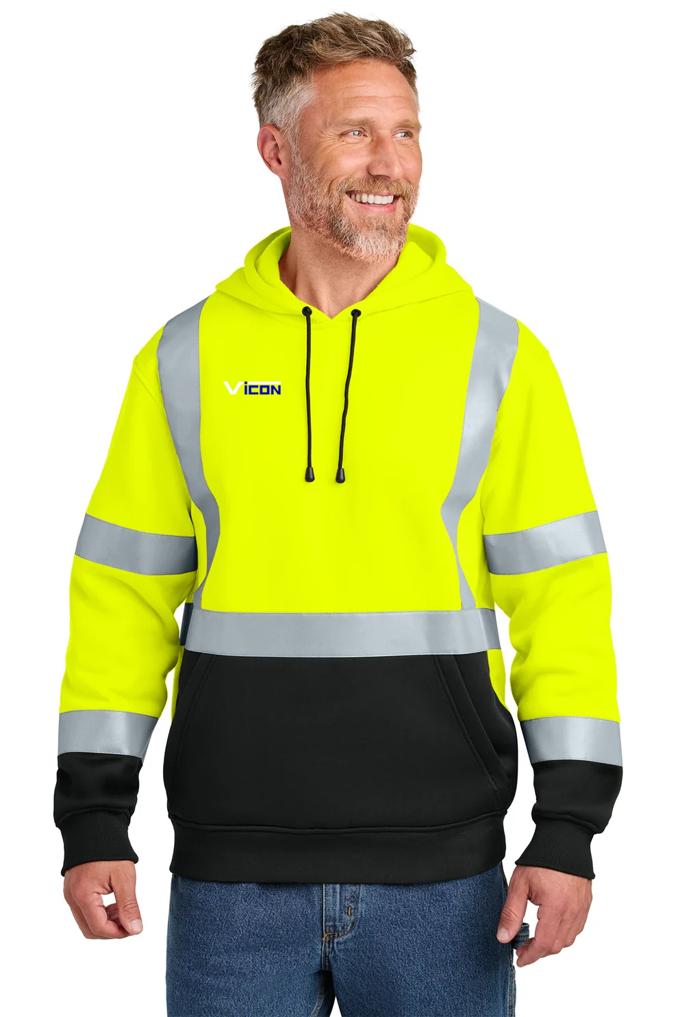CornerStone ANSI 107 Class 3 Heavy-Duty Fleece Pullover Hoodie, Safety Yellow [Vicon Construction]