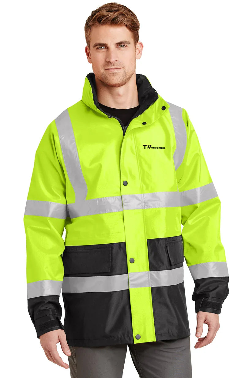 CornerStone ANSI 107 Waterproof Parka, Safety Yellow/ Black [TW Constructors]