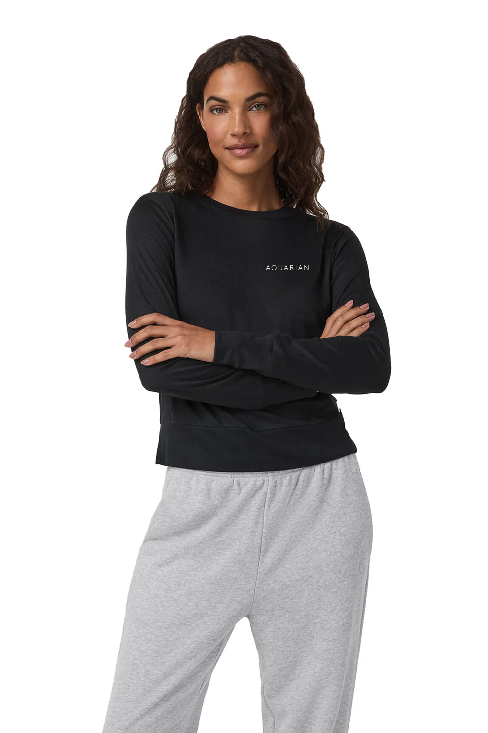 Vuori Women's Daydream Crew, Black Heather [Aquarian]