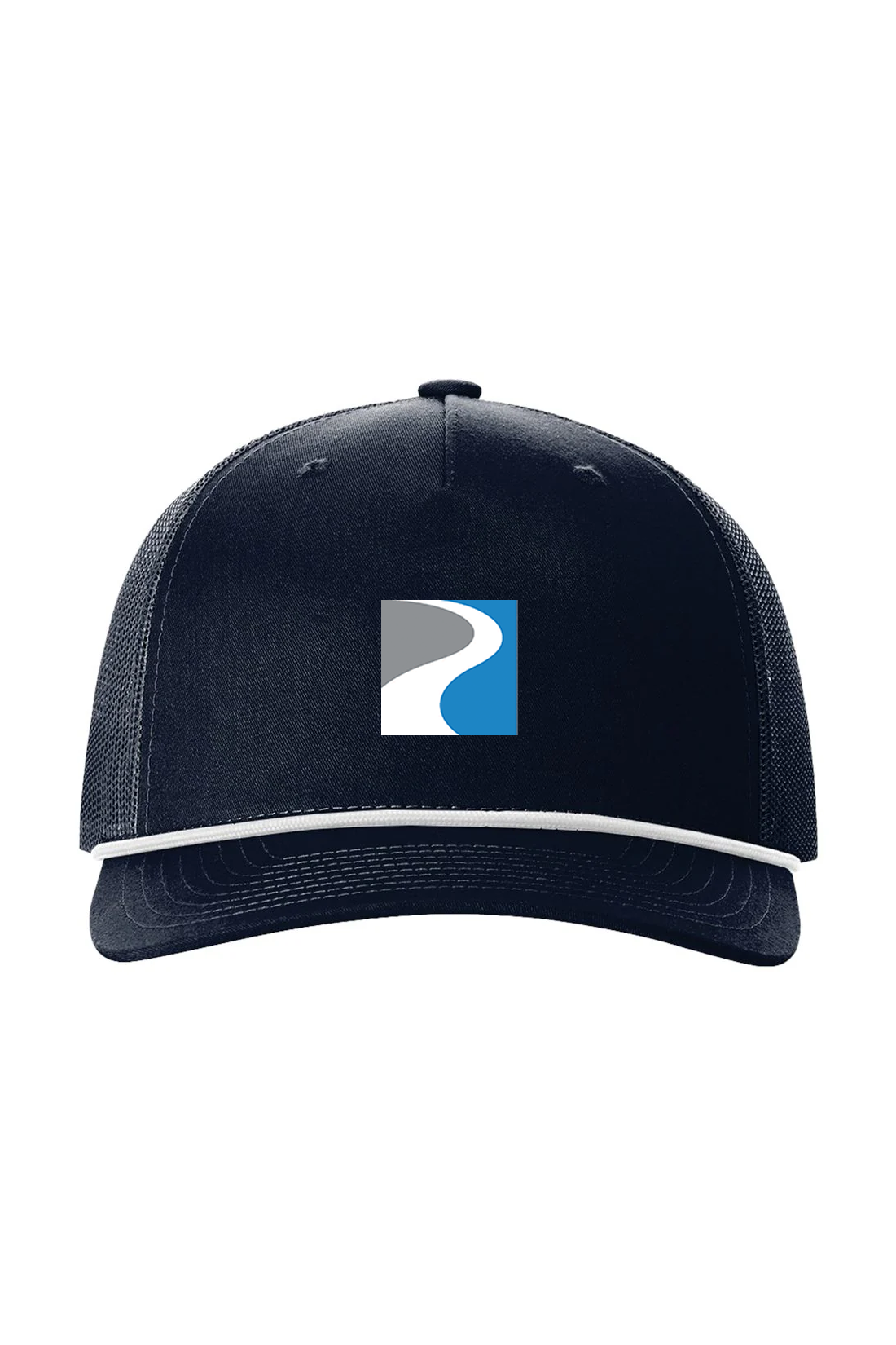 Richardson Five-Panel Trucker with Rope Cap, Navy/ White [RCCP]