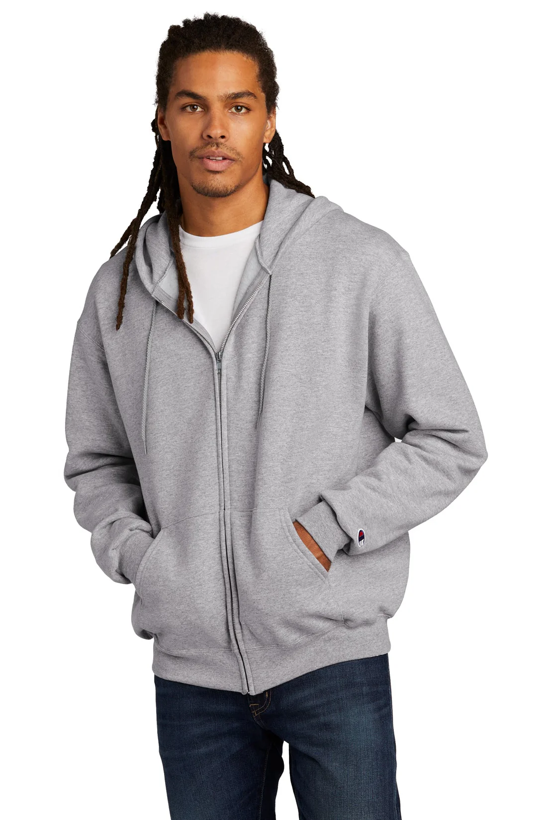 Champion Eco Fleece Full-Zip Hoodie, Light Steel [GuidePoint Security Cloud Security]
