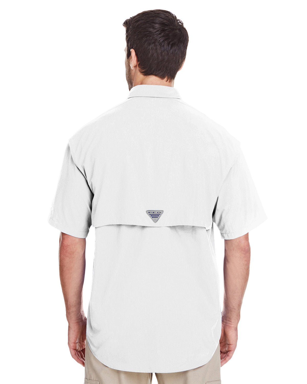 Custom Columbia Mens Bahama Short-Sleeve Shirt, White