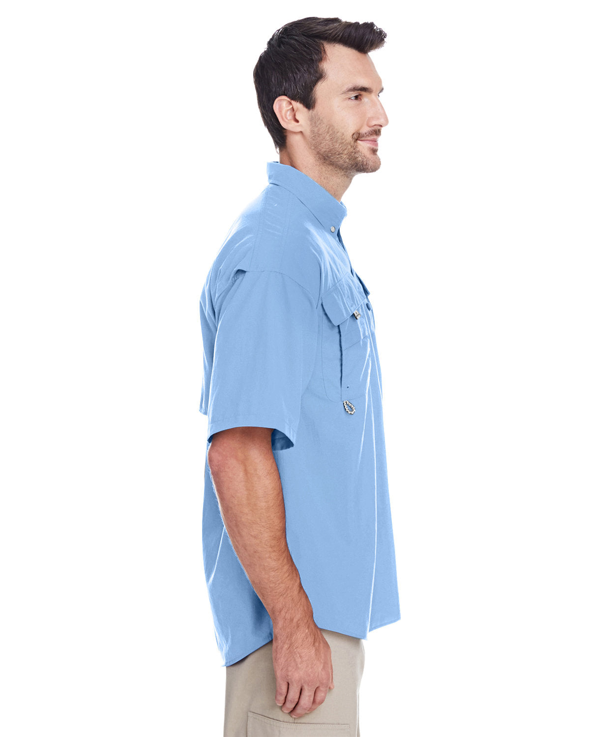 Custom Columbia Mens Bahama Short-Sleeve Shirt, Sail