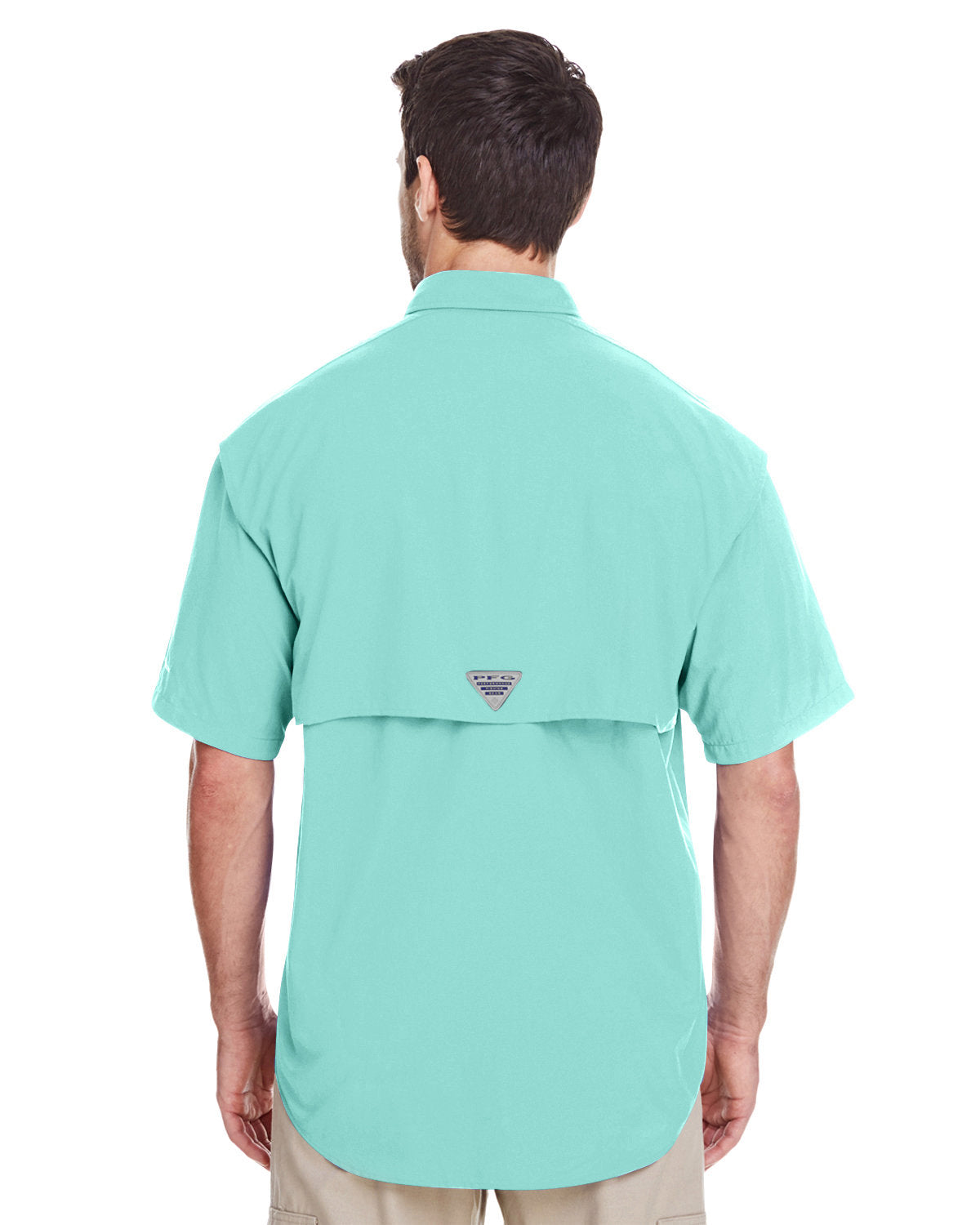 Custom Columbia Mens Bahama Short-Sleeve Shirt, Gulf Stream