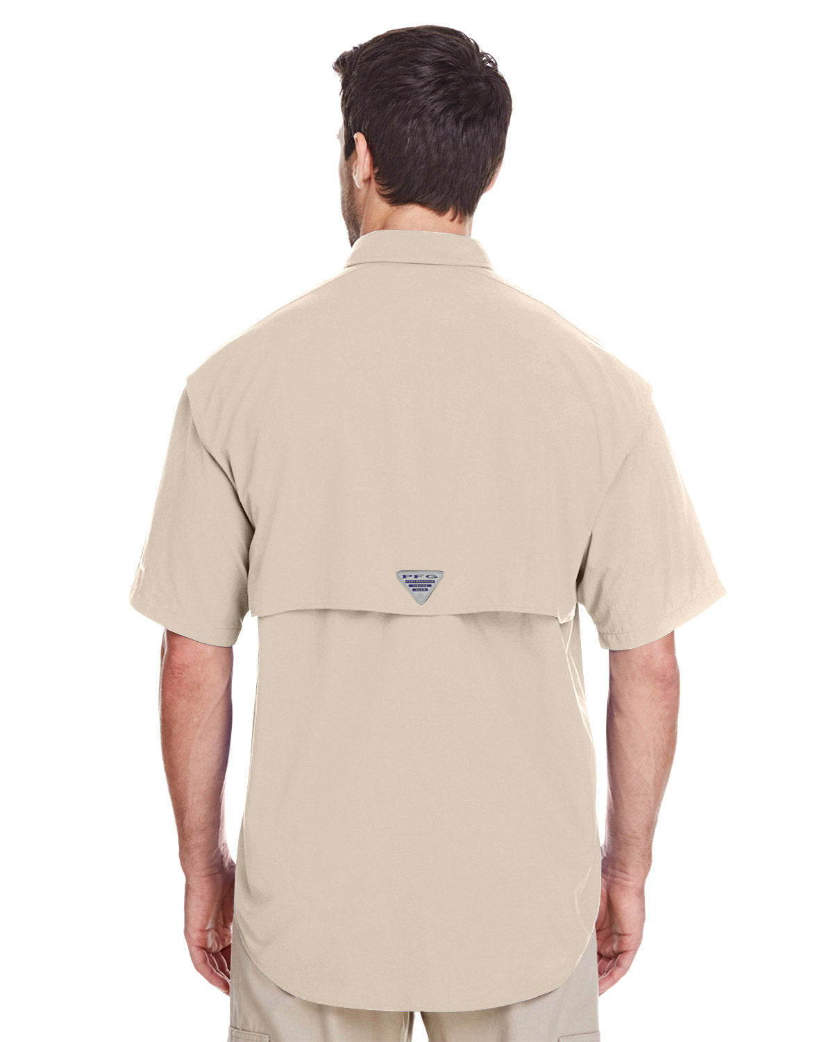 Custom Columbia Mens Bahama Short-Sleeve Shirt, Fossil