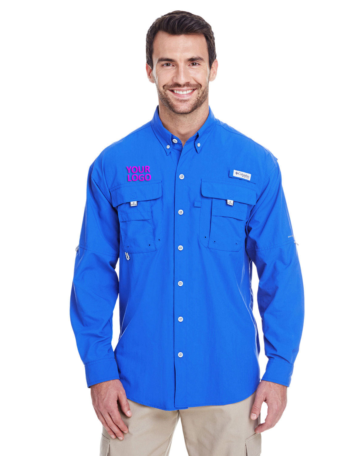 Columbia Vivid Blue 7048 company logo shirts