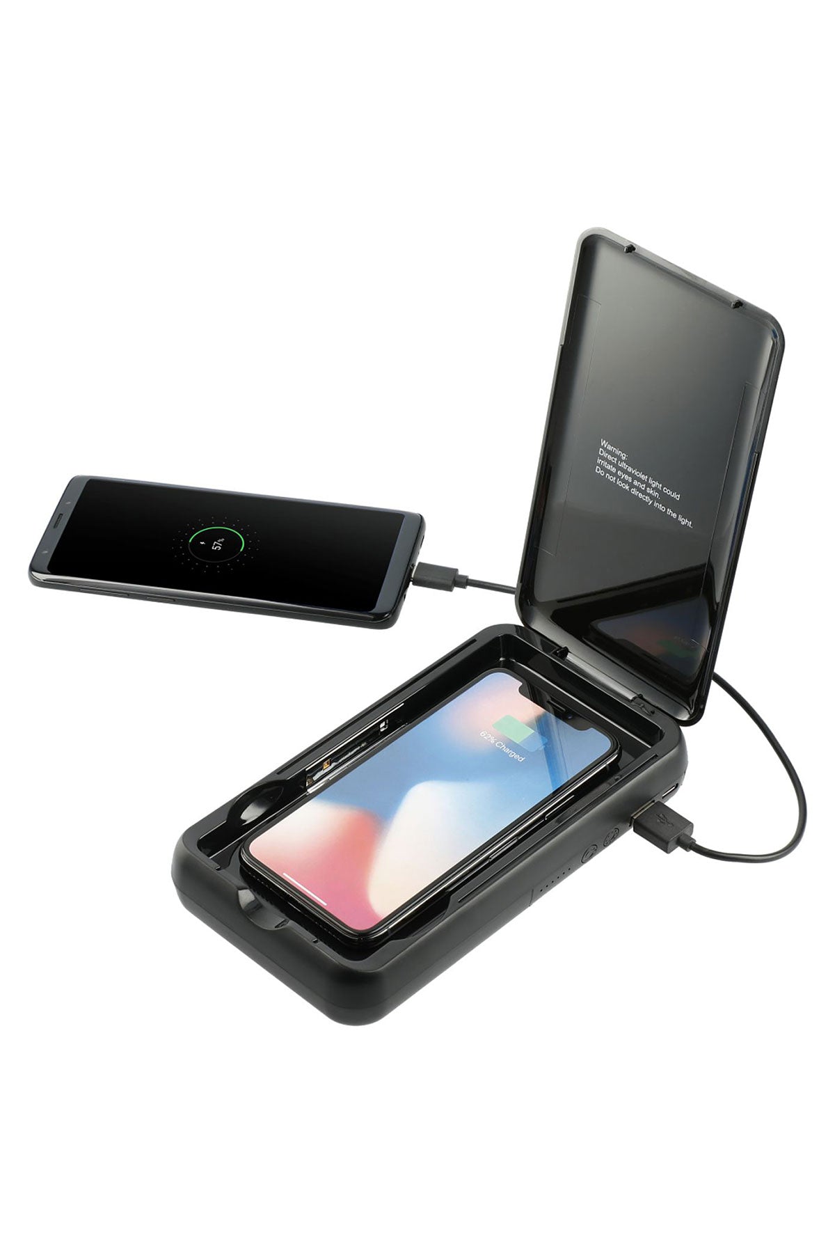 Pristine Custom 10000 Wireless Power Bank w/ UV Sanitizer, Black