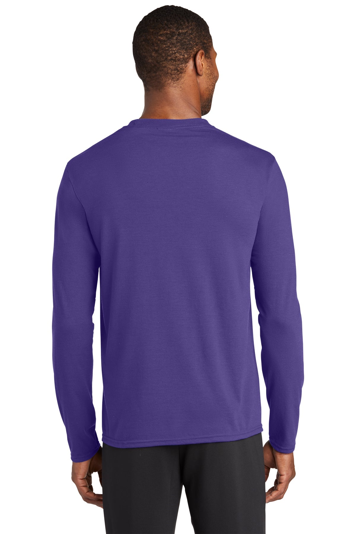 Port & Company Long Sleeve Performance Branded Blend Tee's, Purple [WILS]