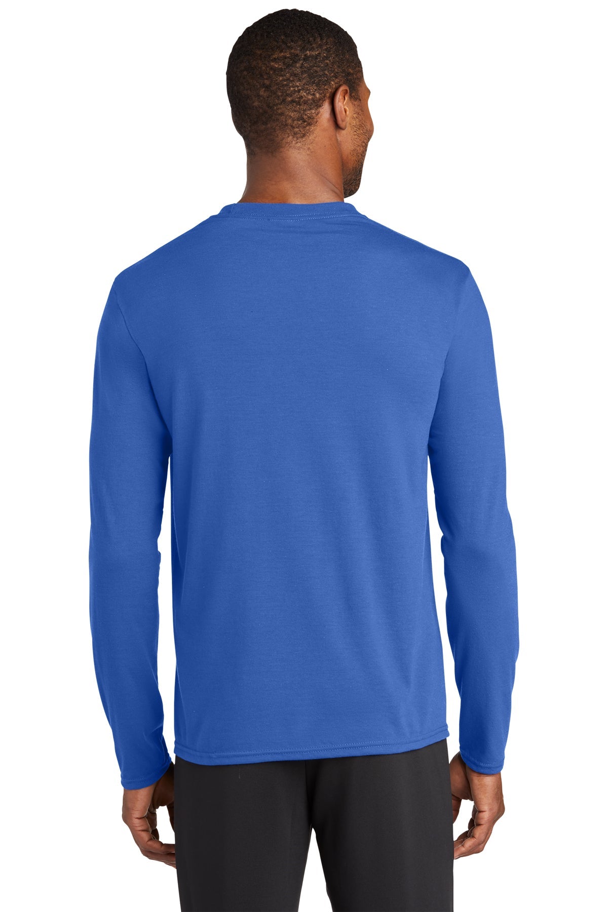 Port & Company Long Sleeve Performance Branded Blend Tee's, True Royal [WILS]