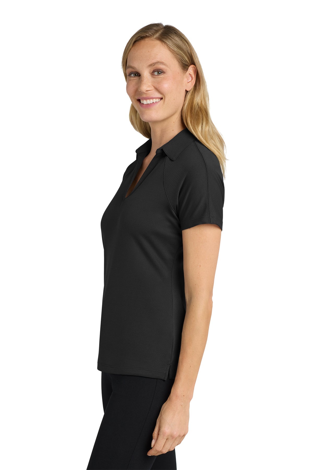 Port Authority Women's Crossover Raglan Custom Polos, Black [NCT]