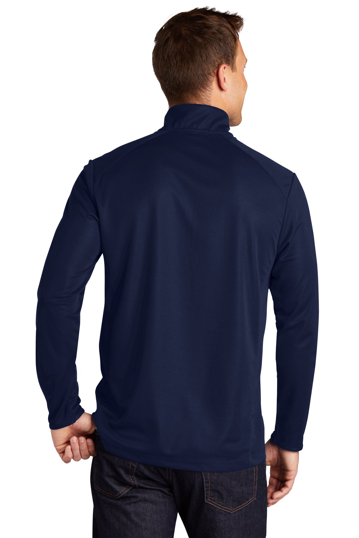 Port Authority Pinpoint Mesh Branded 1/2-Zip, True Navy [Maine State Credit Union]