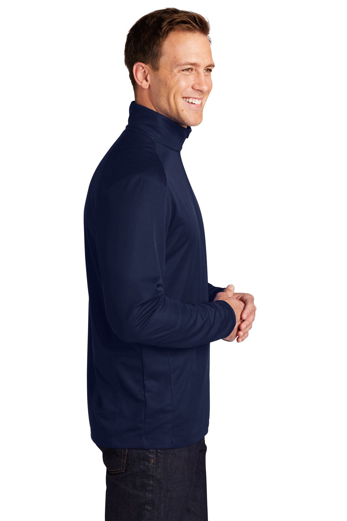 Port Authority Pinpoint Mesh Branded 1/2-Zip, True Navy [Maine State Credit Union]