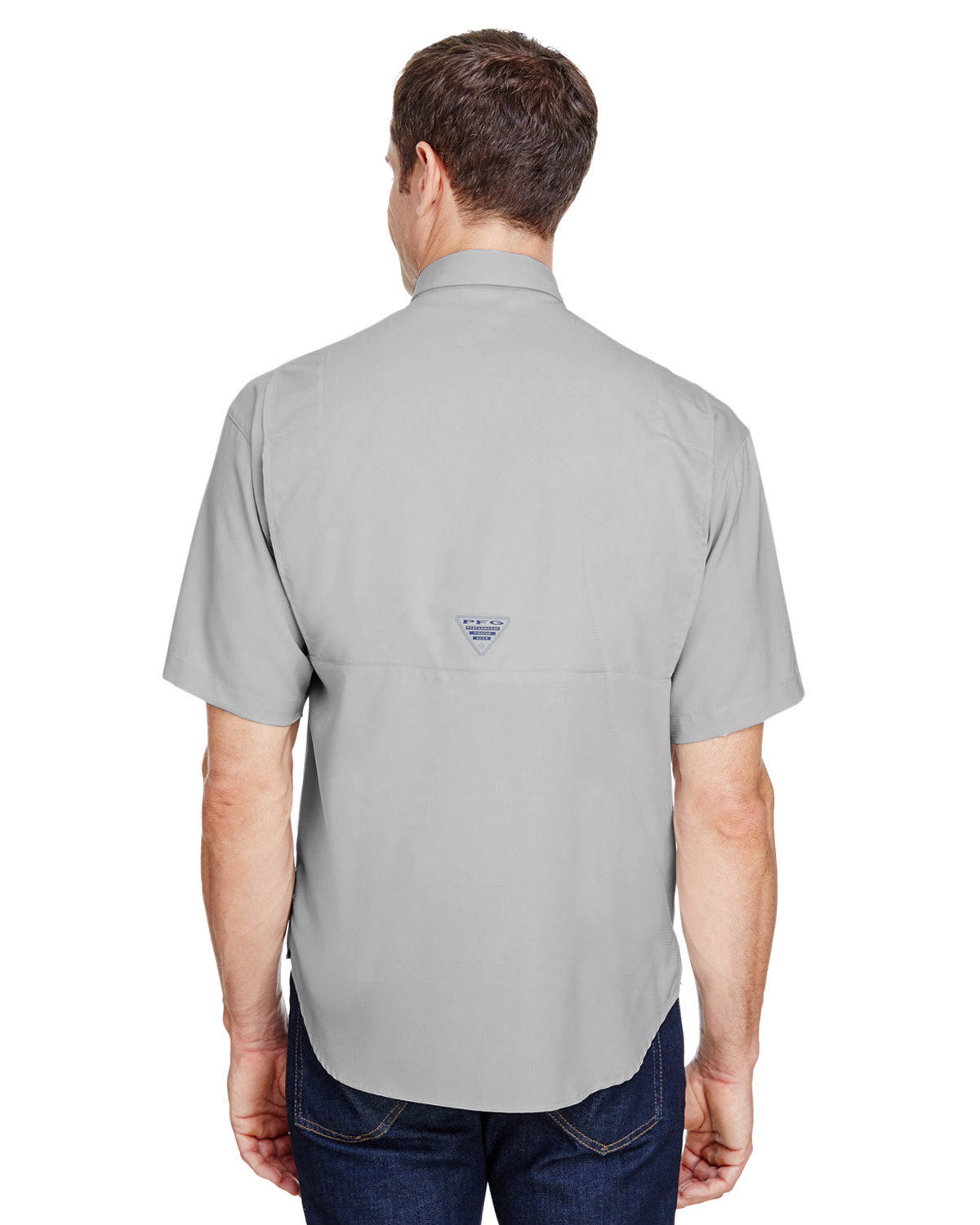 Custom Columbia Mens Tamiami Short-Sleeve Shirt, Cool Grey