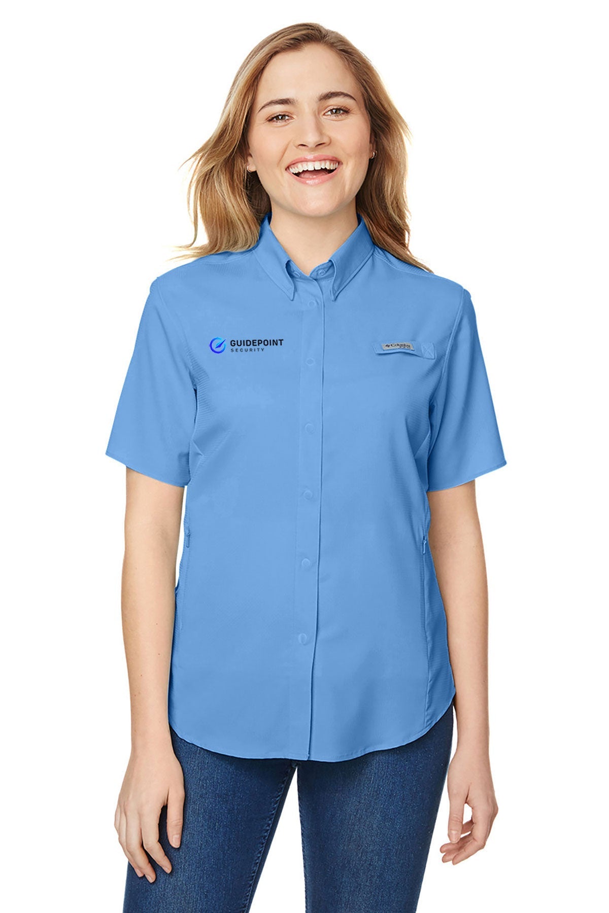 Columbia Ladies Tamiami II Short Sleeve Shirt, Whitecap Blue [GuidePoint Security]