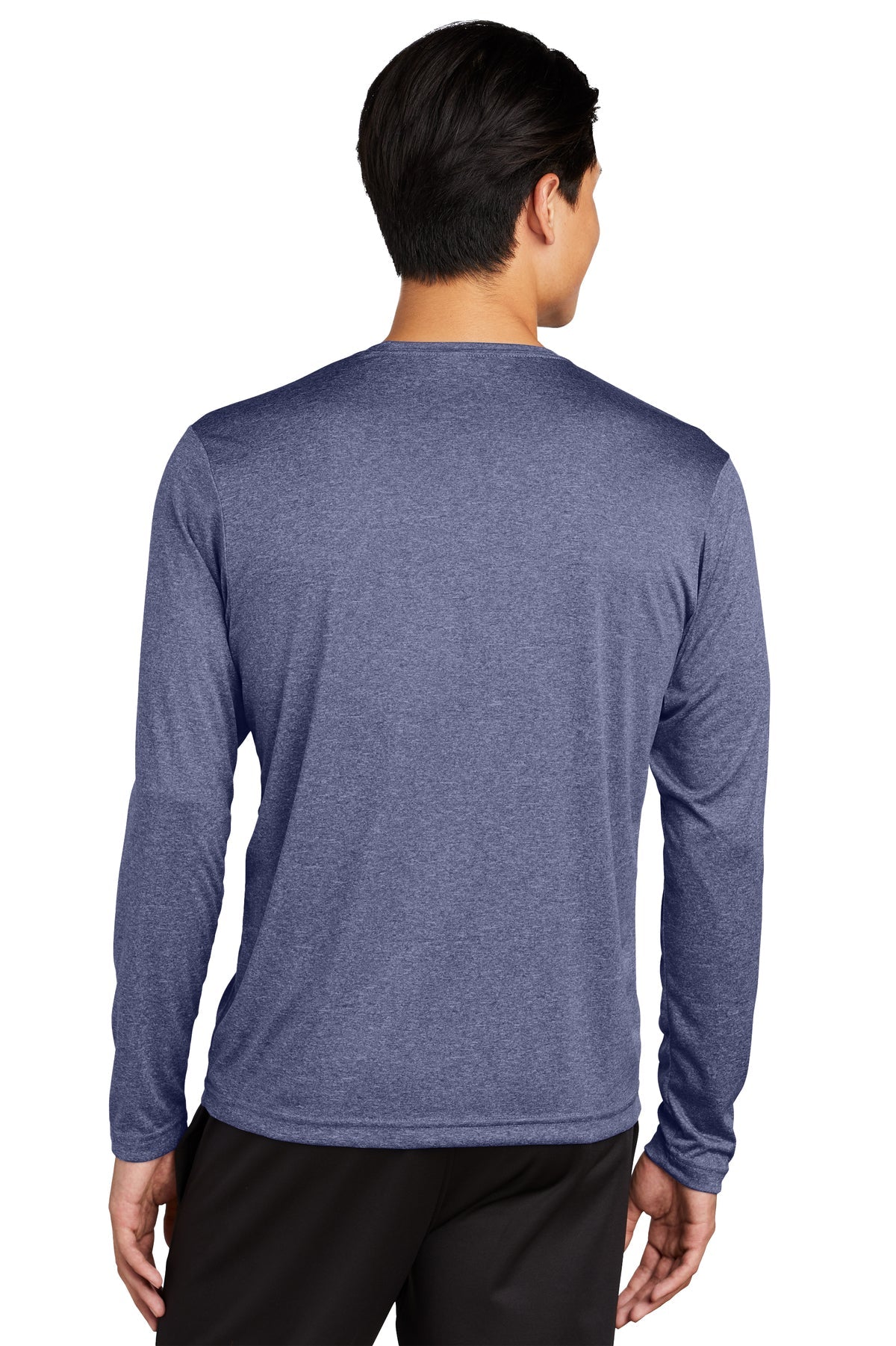 Sport-Tek Long Sleeve Branded Heather Contender Tee's, True Navy Heather [AMERILODGE GROUP]