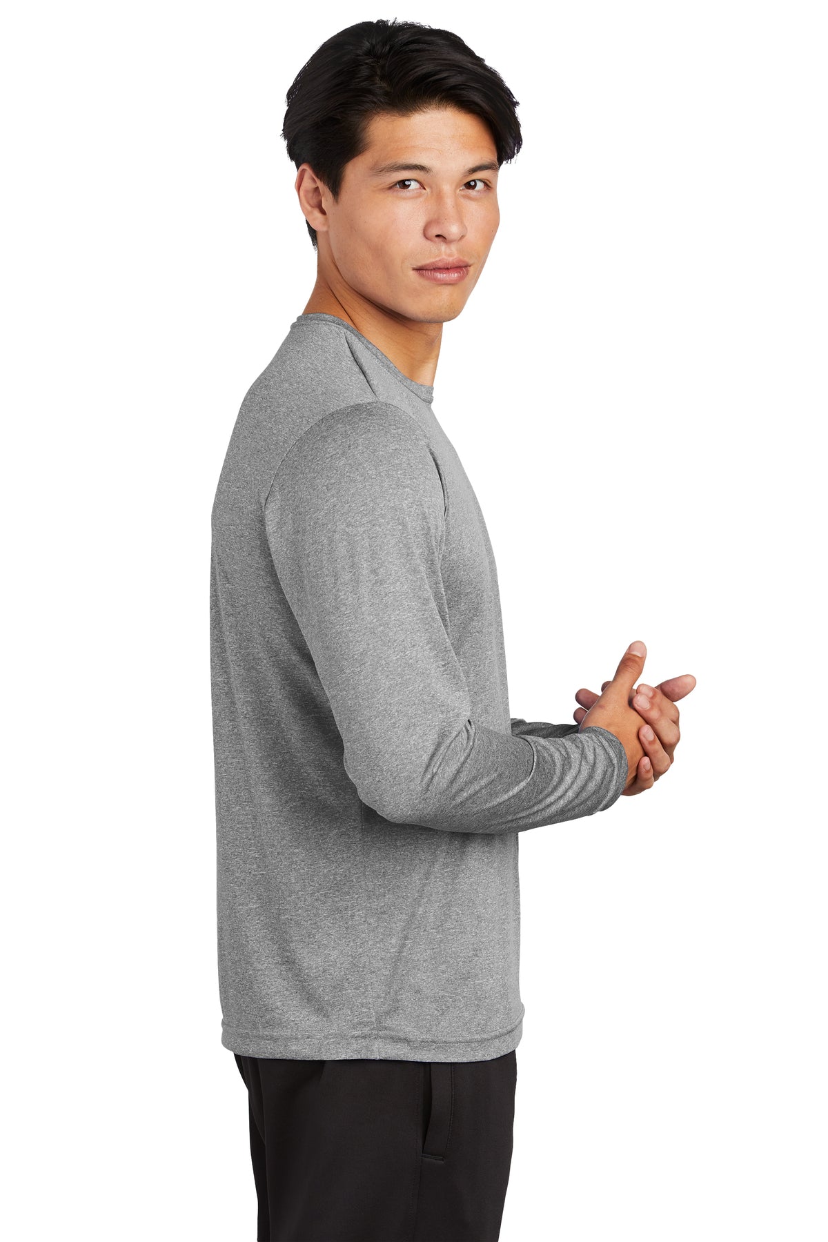 Sport-Tek Long Sleeve Customized Heather Contender Tee's, Vintage Heather [NexTech Solutions]