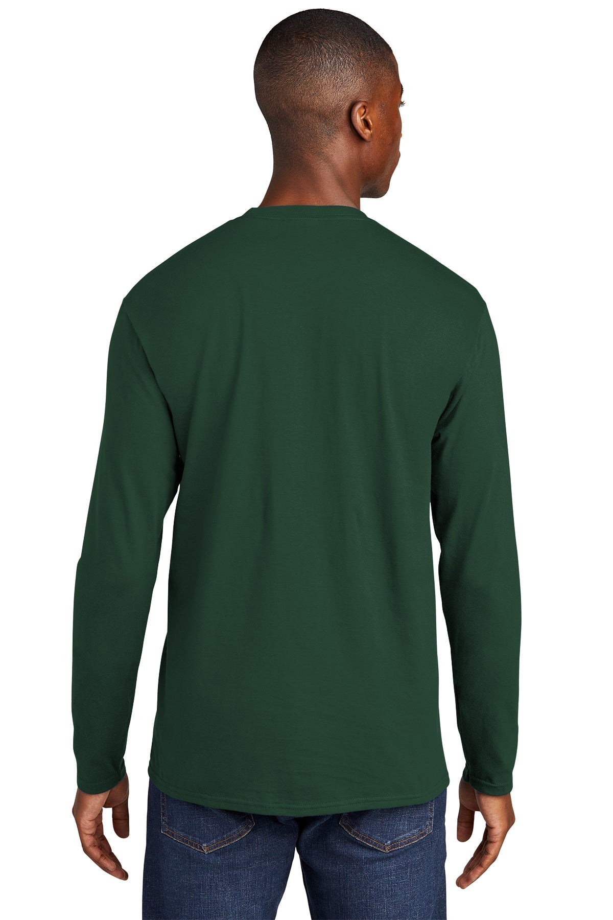 Port & Company Long Sleeve Fan Branded Favorite Tee's, Forest Green [Hunter Trim and Cabinets]