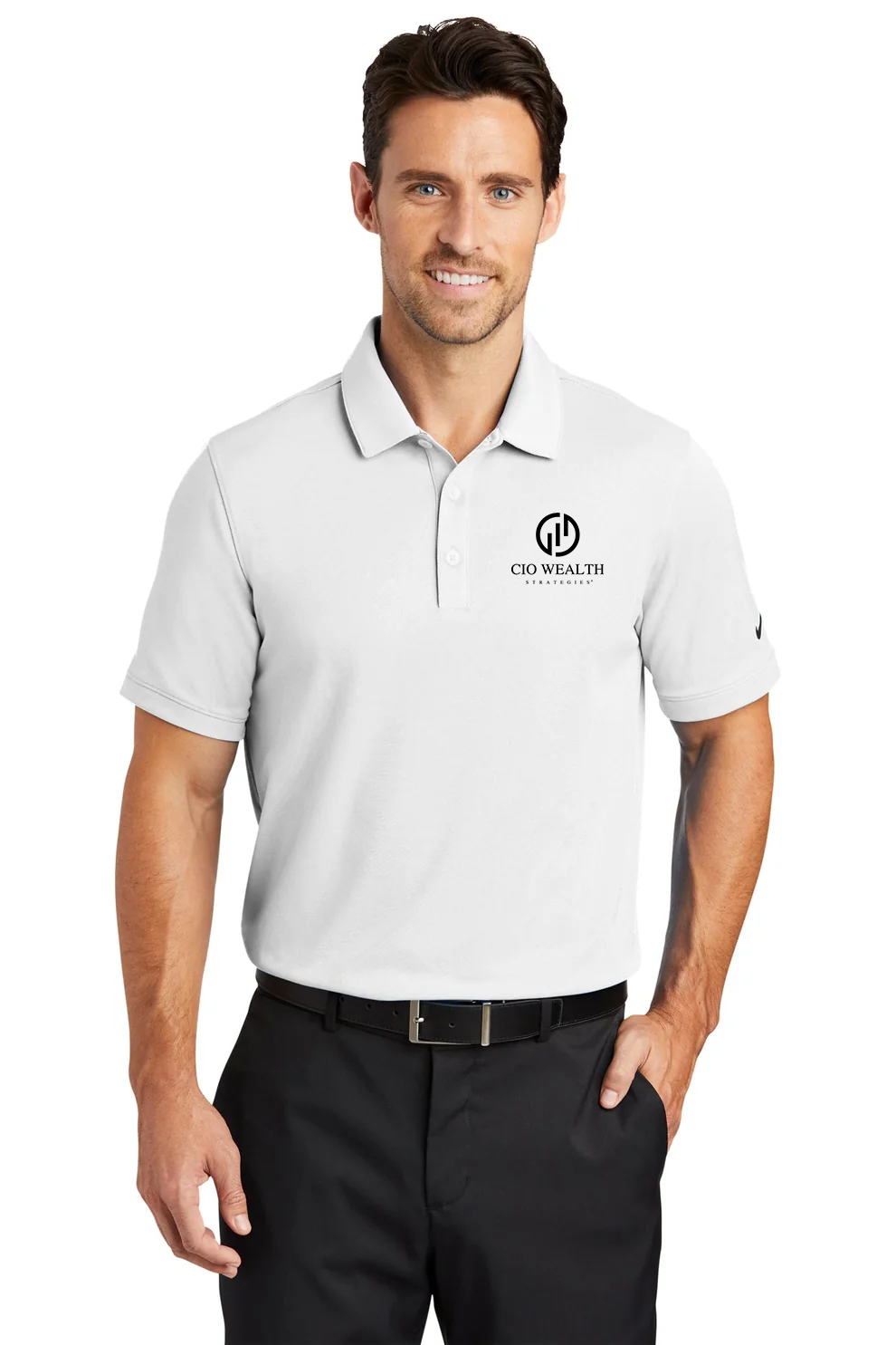 Nike Dri-FIT Icon Pique Modern Fit Polo, White [CIO Wealth Strategies]