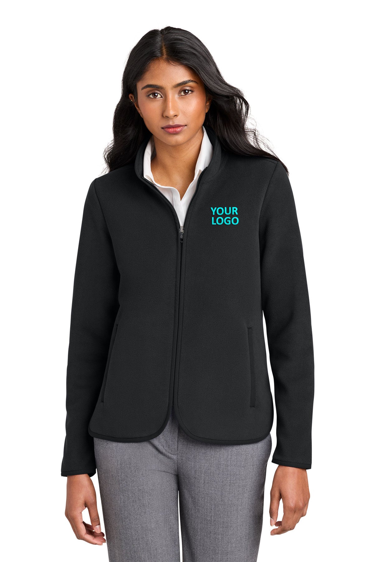 Brooks Brothers Women’s Custom Fleece Jacket, Deep Black