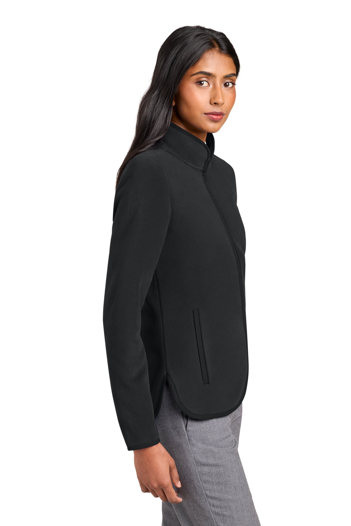 Brooks Brothers Women’s Custom Fleece Jacket, Deep Black