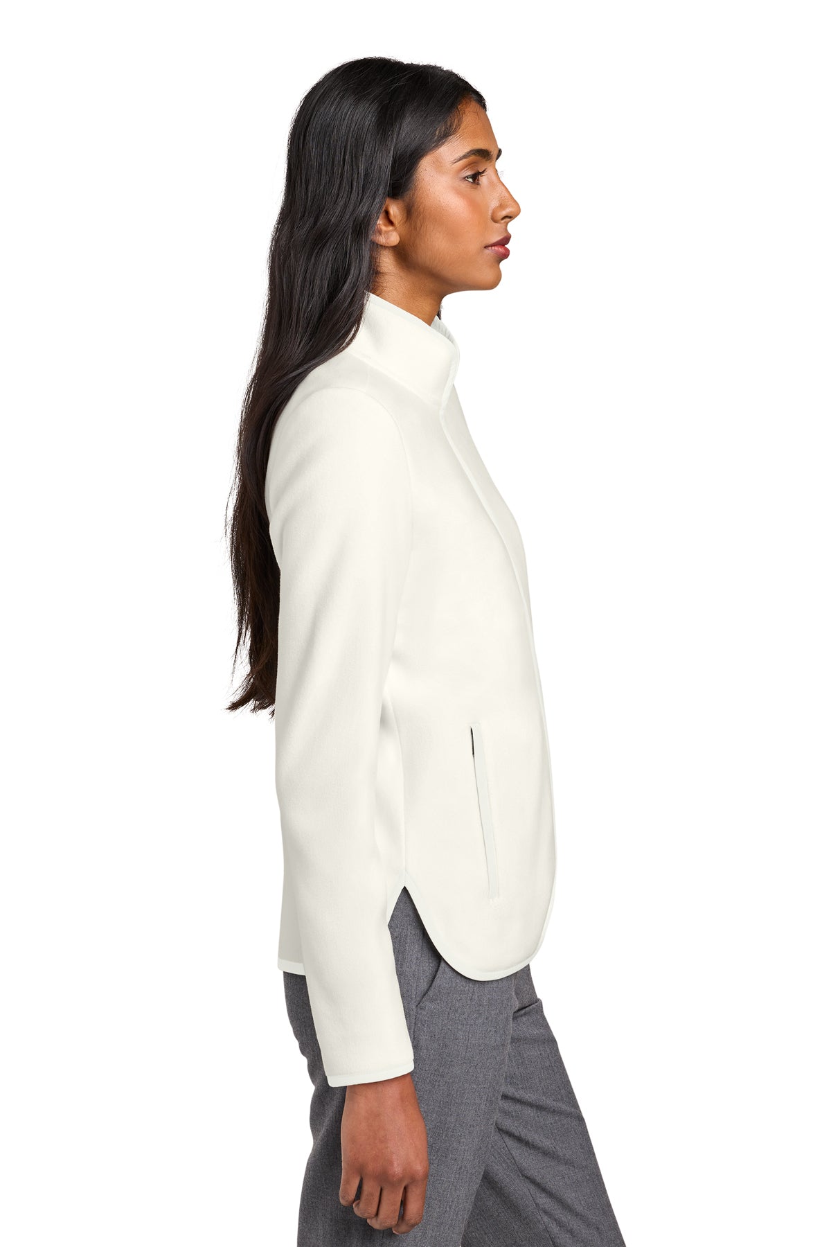 Brooks Brothers Women’s Custom Fleece Jacket, Off White