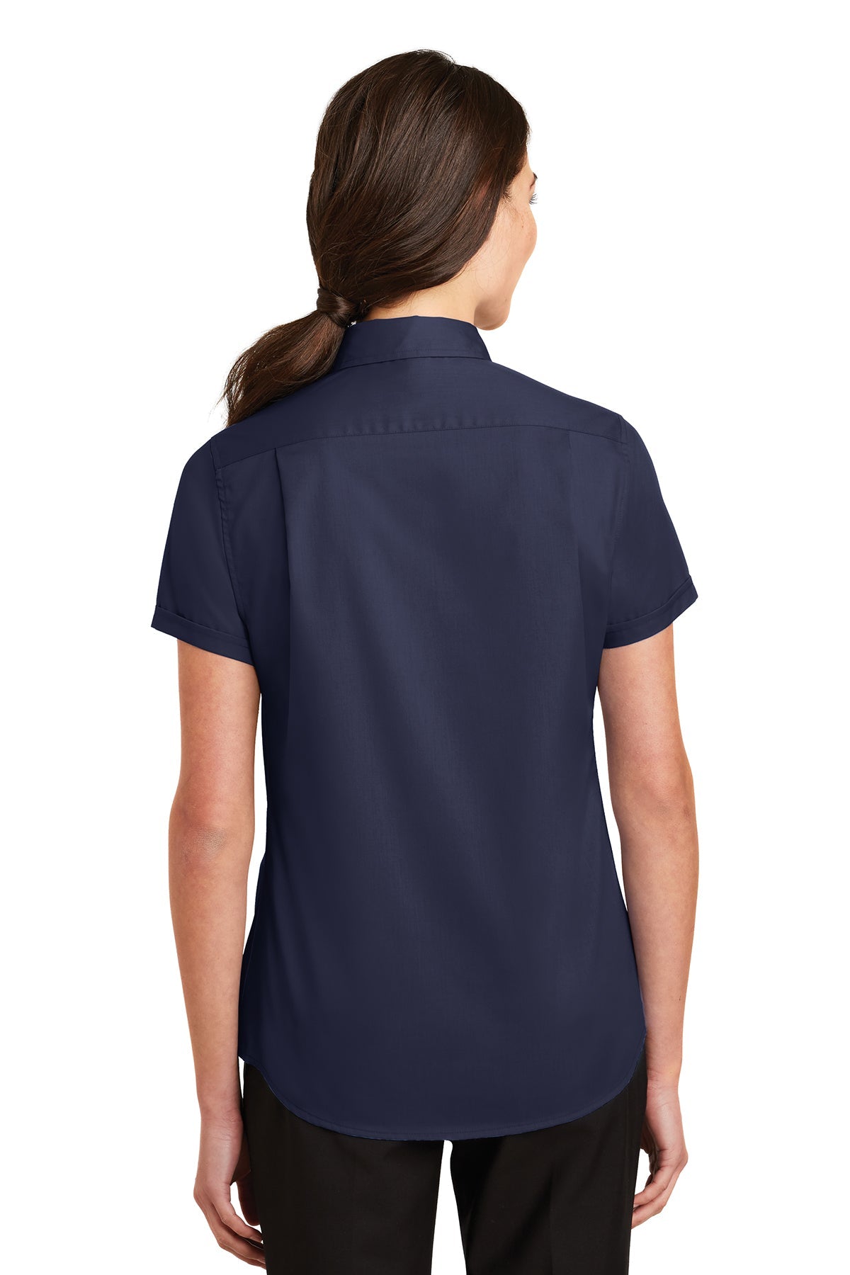 Port Authority Ladies Short Sleeve SuperPro Branded Twill Shirts, True Navy [Fooda]