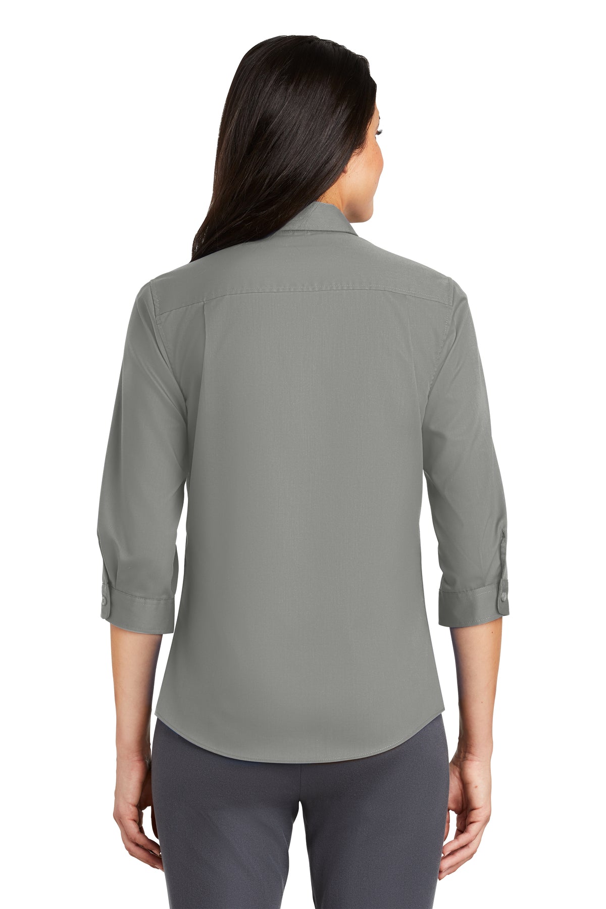 Port Authority Ladies 3/4-Sleeve SuperPro Custom Twill Shirts, Monument Grey [TruNorthern]