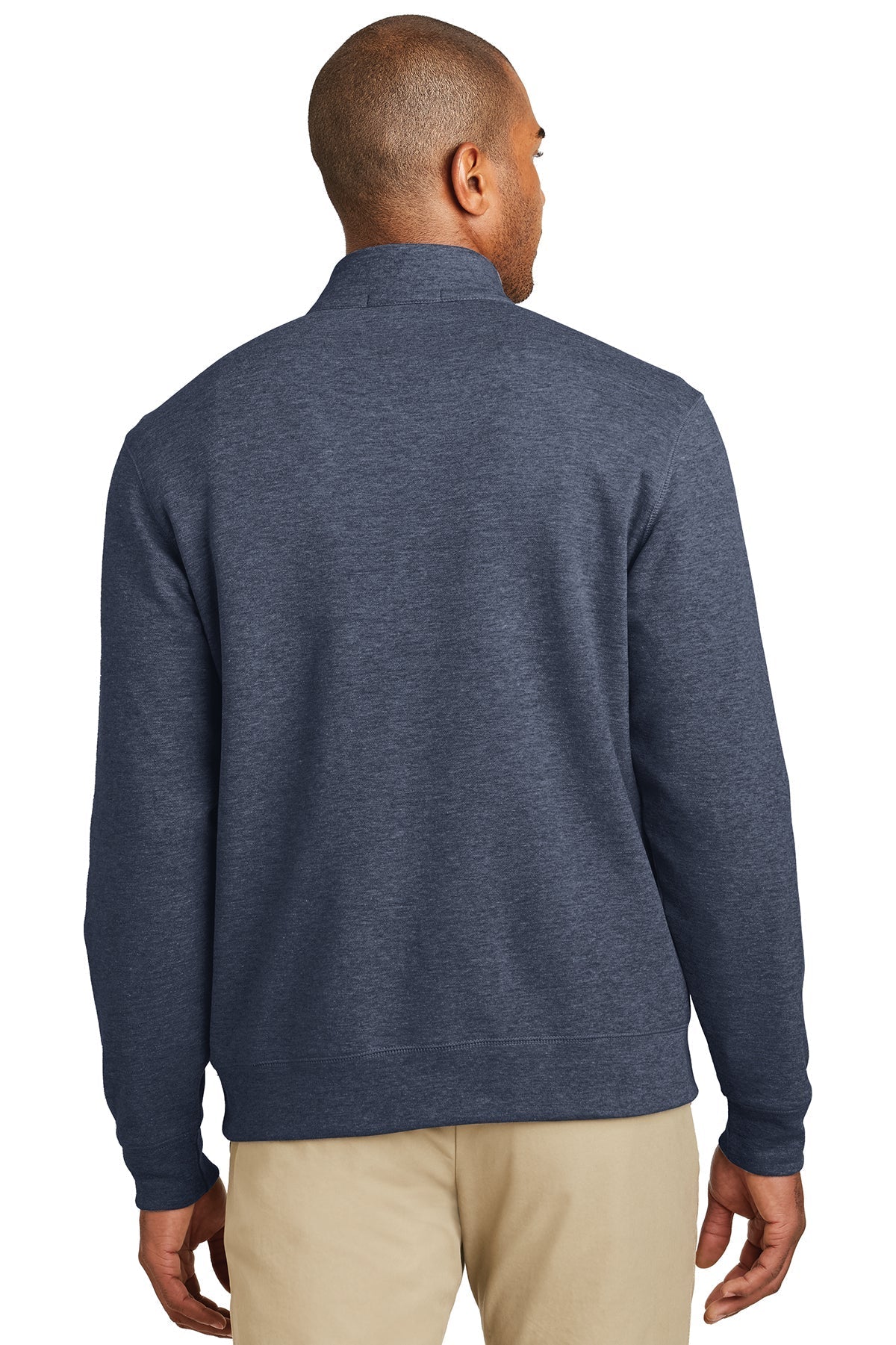 Port Authority Interlock Customized 1/4-Zip, Estate Blue Heather/ Charcoal Heather [CommStar Credit Union]