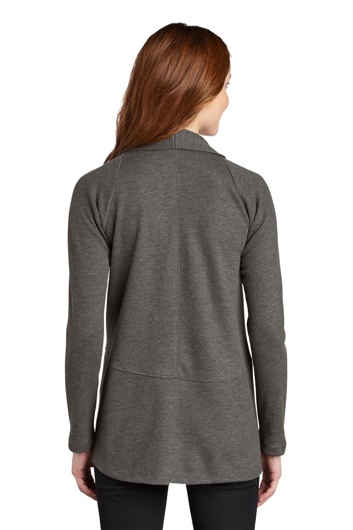 Port Authority Ladies Interlock Customized Cardigans, Charcoal Heather/ Medium Heather Grey [Orange by Fooda]