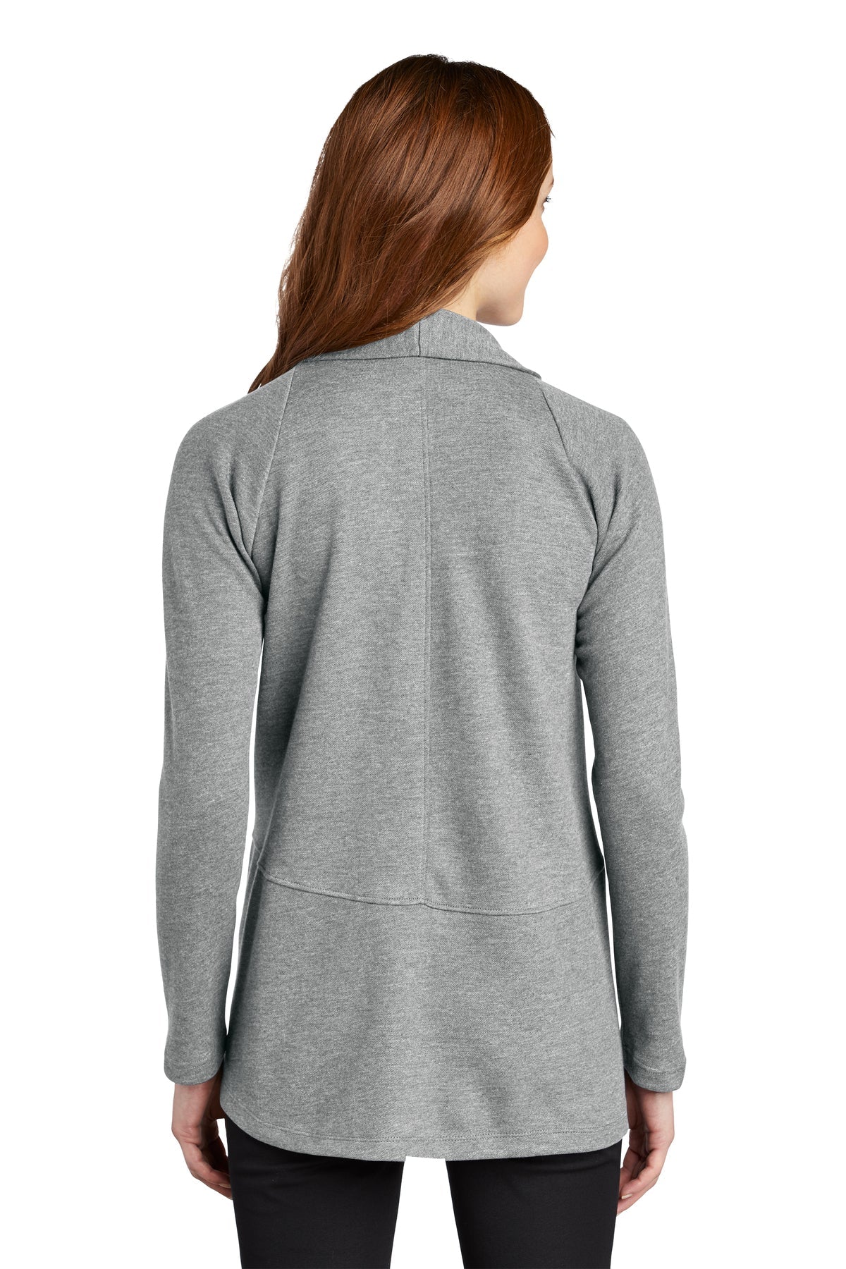 Port Authority Ladies Interlock Customized Cardigans, Medium Heather Grey/ Charcoal Heather [USFCR]