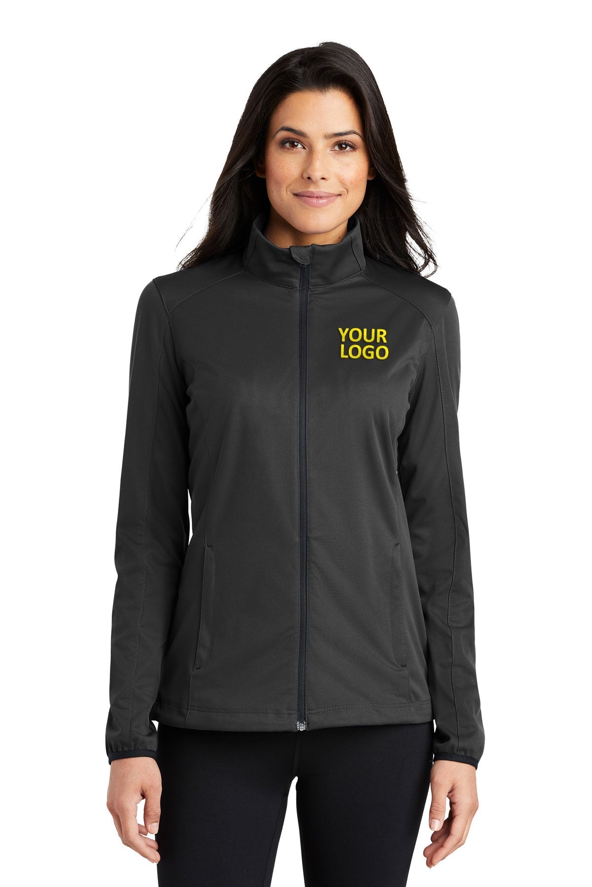 Port Authority Ladies Active Soft Shell Branded Jackets, Deep Black [Tongue Point Job Corps]