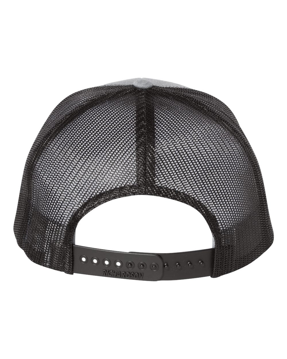 Richardson Five-Panel Custom Trucker Caps, Heather Grey / Black [B&J Evergreen]