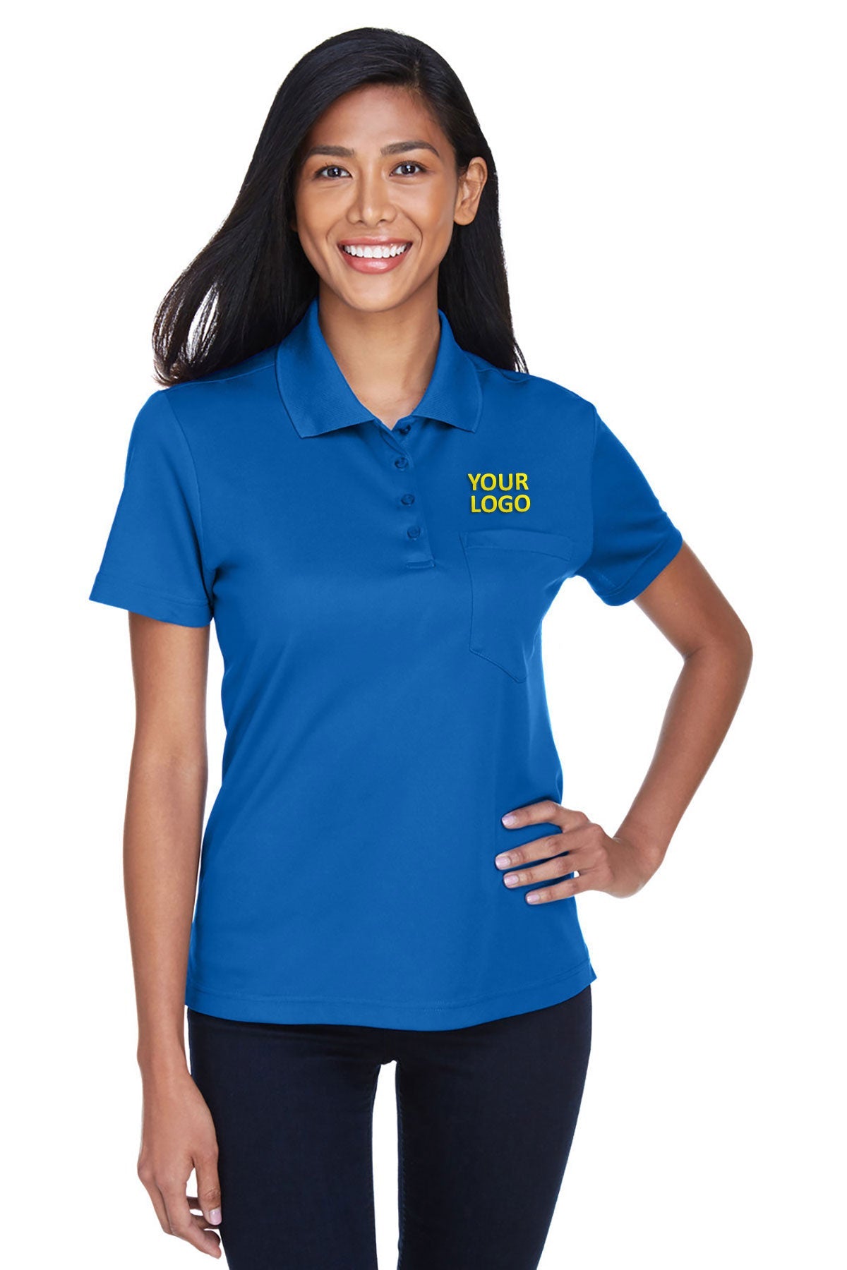 CORE365 Ladies Origin Performance Piqué Custom Polos with Pocket, True Royal