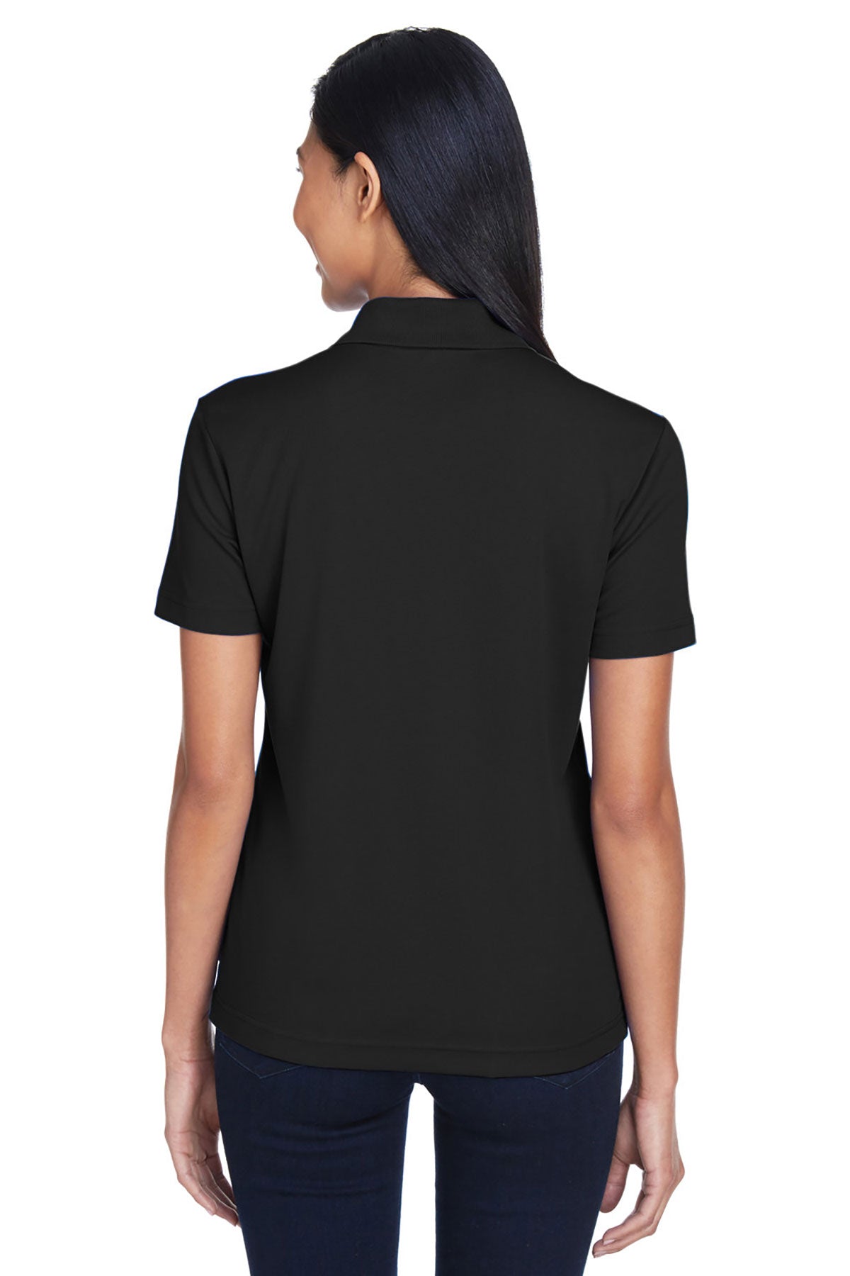 CORE365 Ladies Origin Performance Piqué Custom Polos with Pocket, Black [Carnegie Management and Development Corporation]