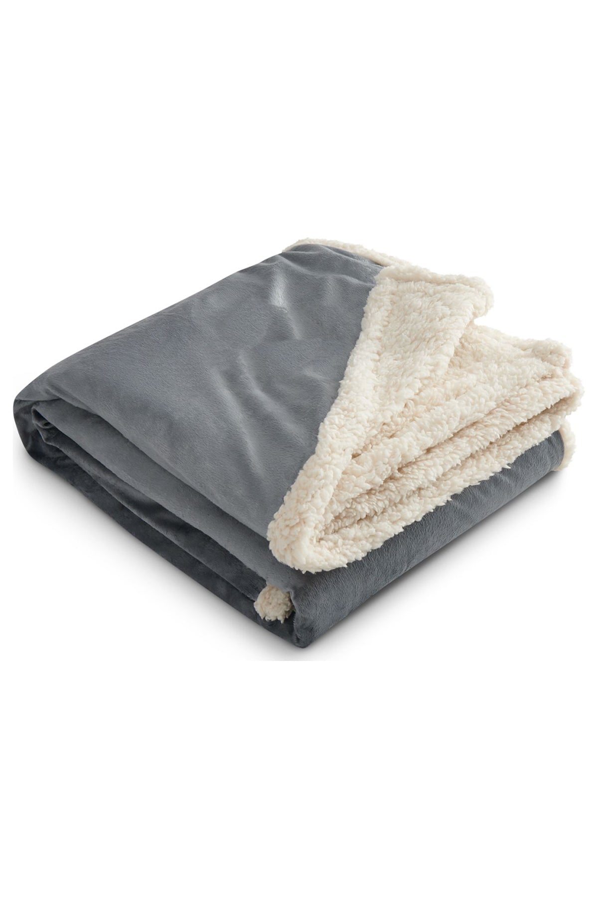 Field & Co Cambridge Oversized Sherpa Blanket, Gray