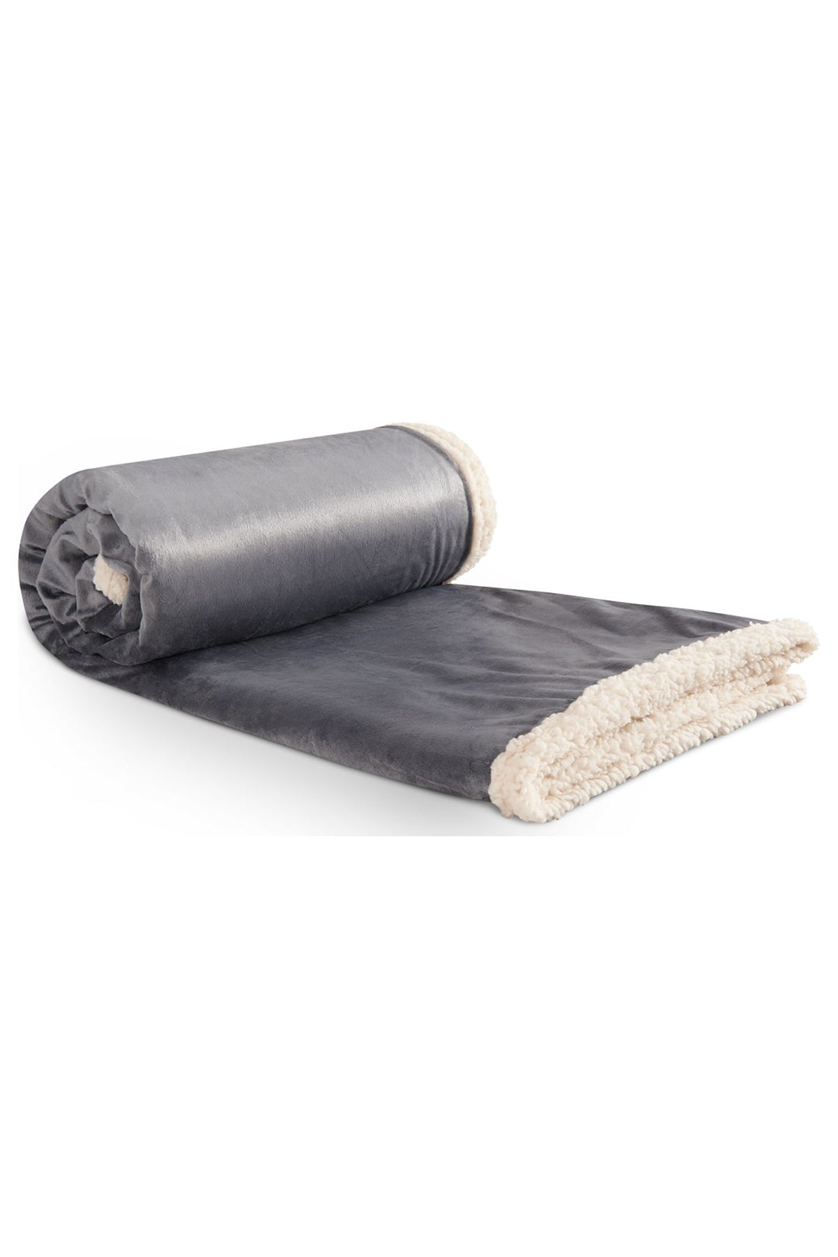 Field & Co Cambridge Oversized Sherpa Blanket, Gray