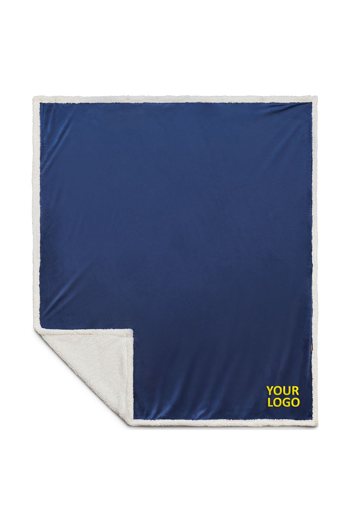 Field & Co Cambridge Oversized Sherpa Blanket, Navy