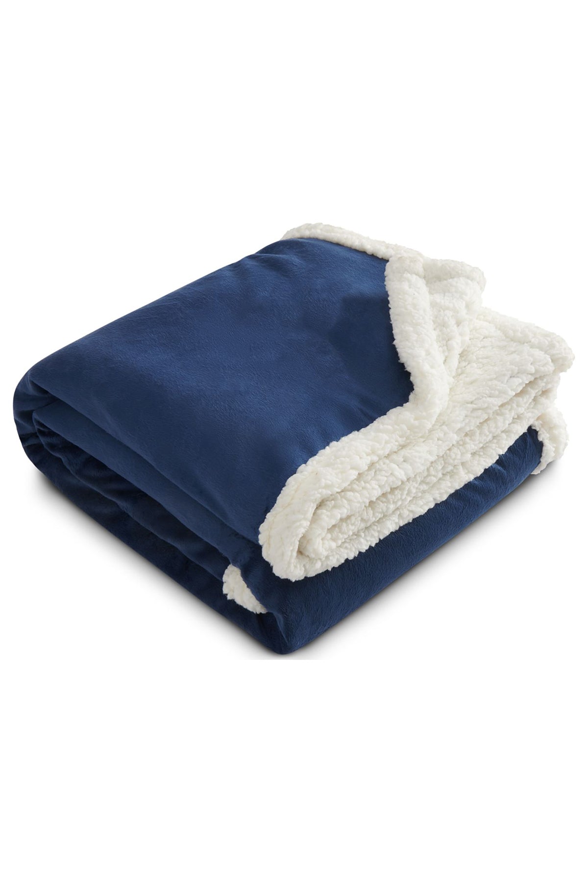 Field & Co Cambridge Oversized Sherpa Blanket, Navy