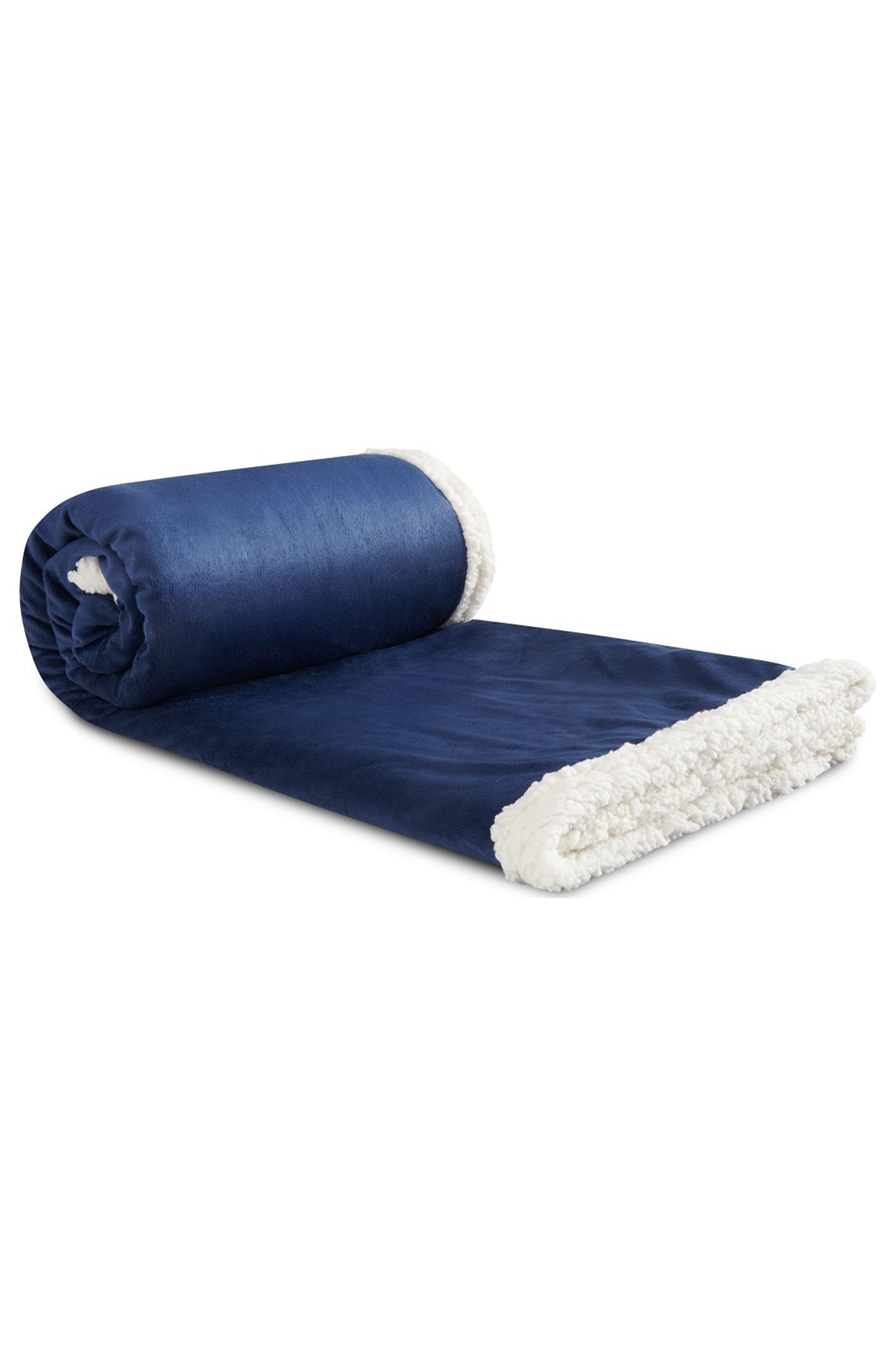 Field & Co Cambridge Oversized Sherpa Blanket, Navy