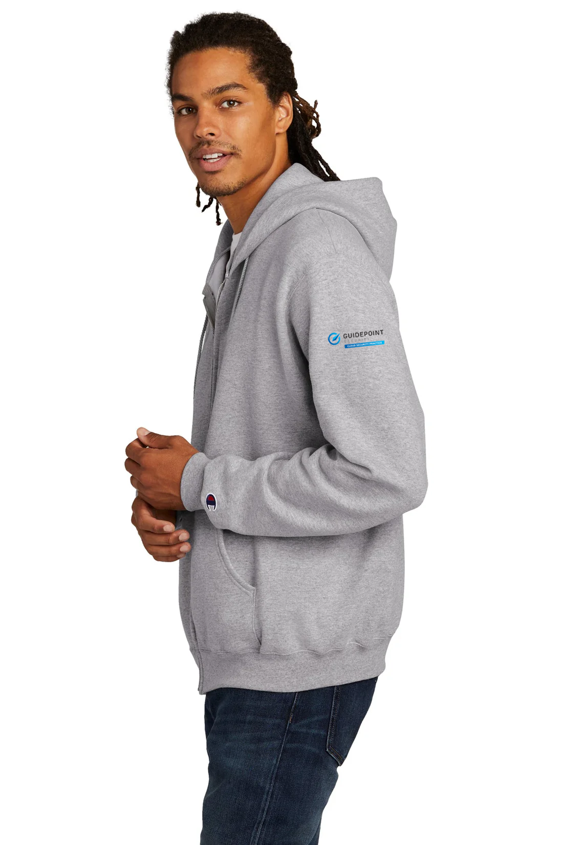 Champion Eco Fleece Full-Zip Hoodie, Light Steel [GuidePoint Security Cloud Security]