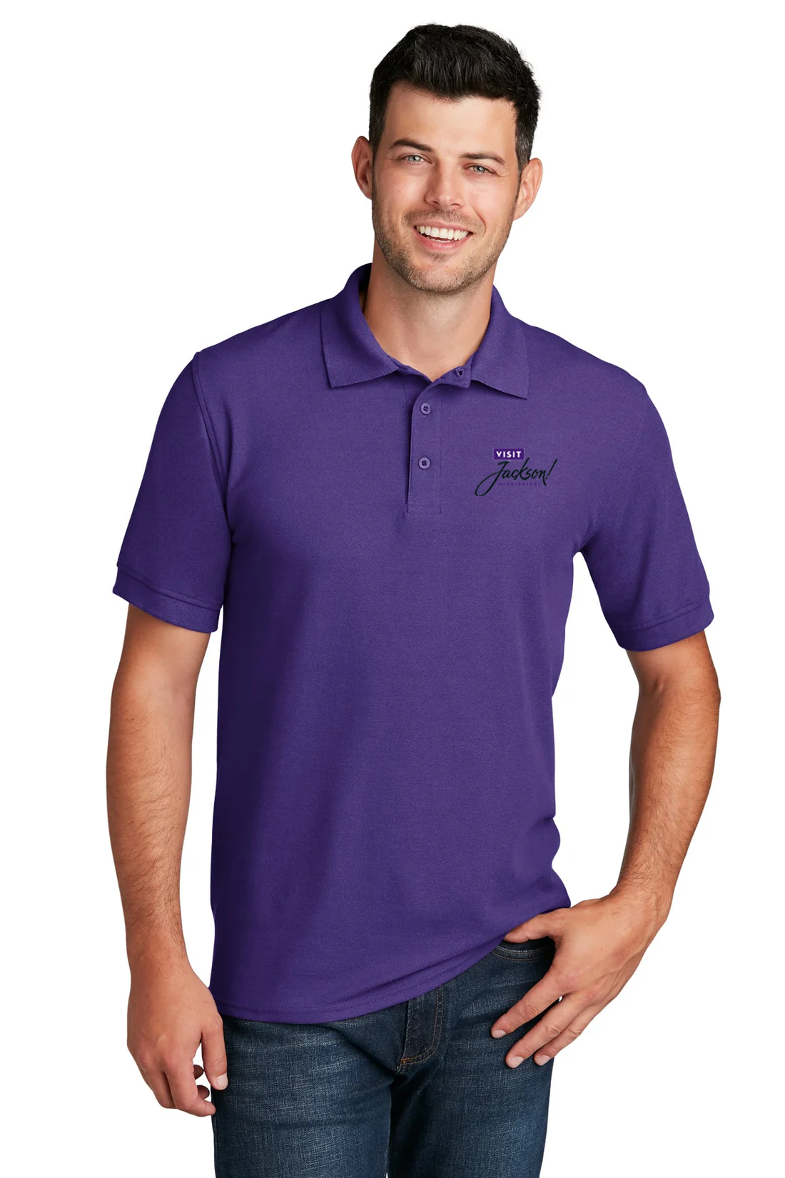 Port & Company Pique Polo, Purple [Visit Jackson]